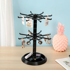 2 Tier Rotatable Jewelry Display Rack for Necklaces Earrings Bracelets Pendants