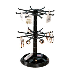 2 Tier Rotatable Jewelry Display Rack for Necklaces Earrings Bracelets Pendants