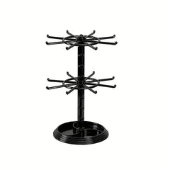 2 Tier Rotatable Jewelry Display Rack for Necklaces Earrings Bracelets Pendants
