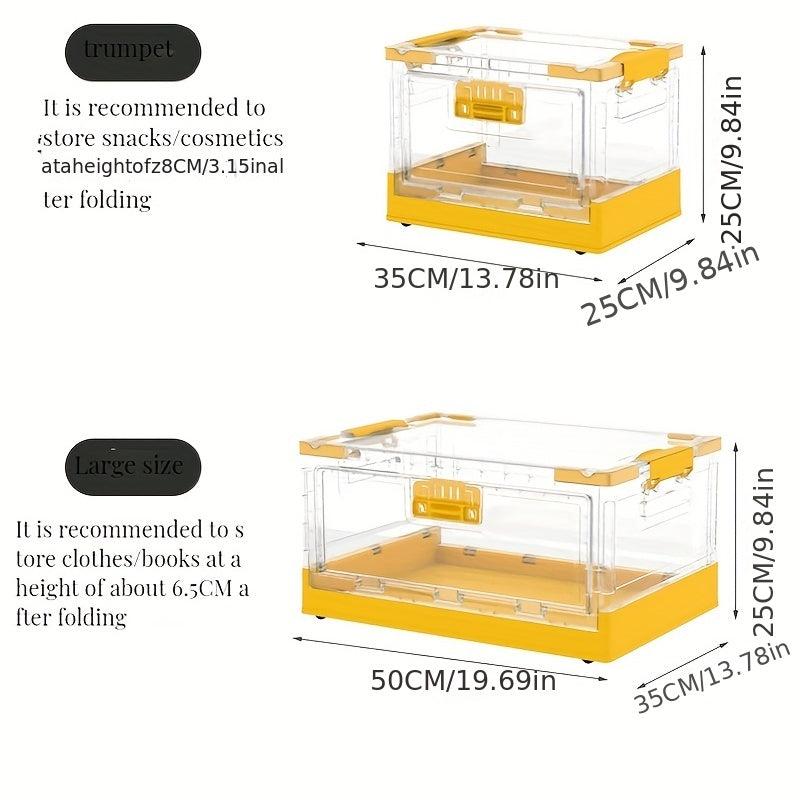 Transparent Clothes Storage Box Foldable Storage Bin With Roller Cover