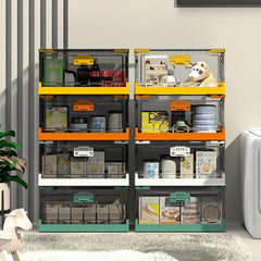 Transparent Clothes Storage Box Foldable Storage Bin With Roller Cover