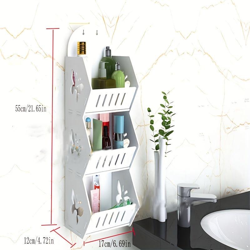 Perforated Wall Mounted Storage Shelves Bathroom Organizer
