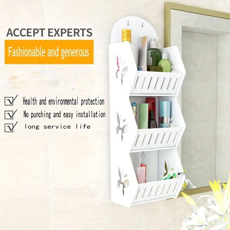 Perforated Wall Mounted Storage Shelves Bathroom Organizer
