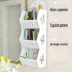 Perforated Wall Mounted Storage Shelves Bathroom Organizer