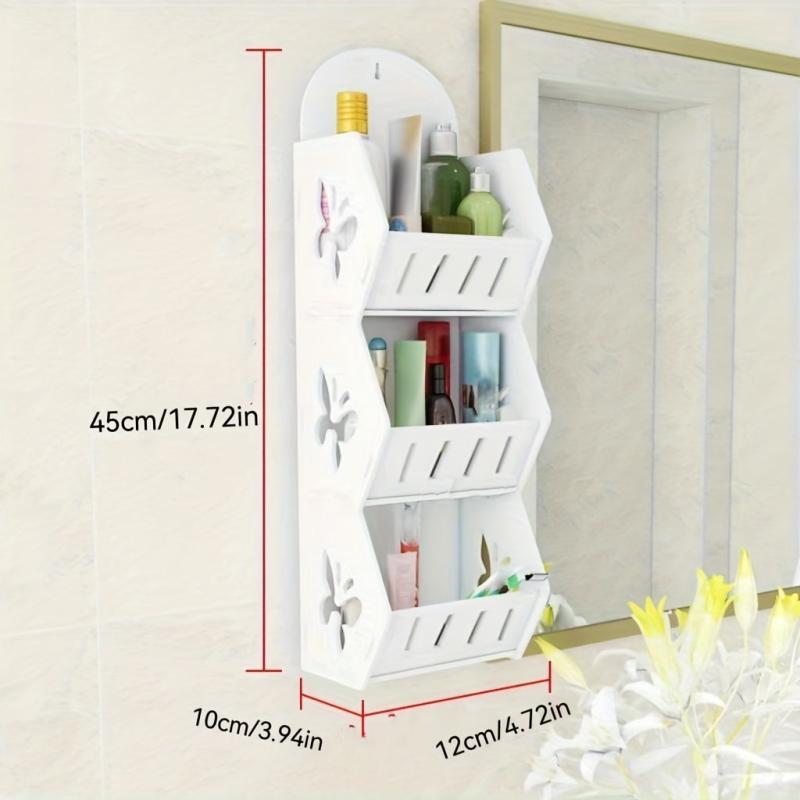 Perforated Wall Mounted Storage Shelves Bathroom Organizer