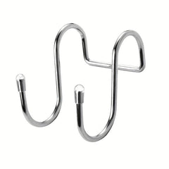 4pcs Stainless Steel Dual Hook Over Cabinet Door Hook
