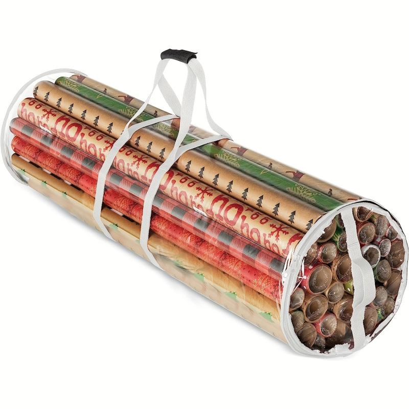 Gift Wrap Storage Organizer Bag with Handles and Zipper