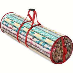 Gift Wrap Storage Organizer Bag with Handles and Zipper