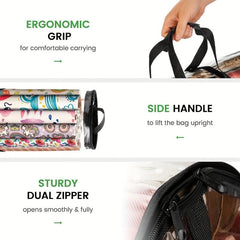 Gift Wrap Storage Organizer Bag with Handles and Zipper