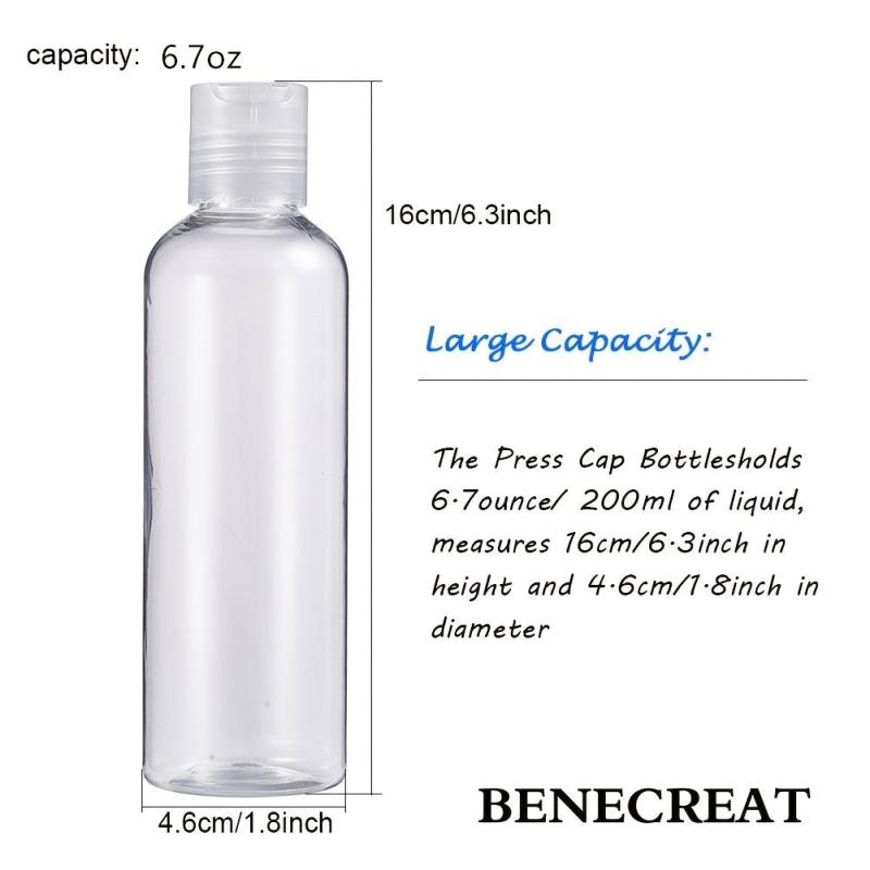 8 Pack 200ml Travel Bottles with Disc Cap for Toiletries
