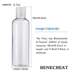 8 Pack 200ml Travel Bottles with Disc Cap for Toiletries