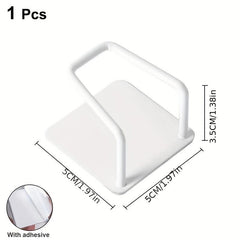 3pcs Stainless Steel Rack Hook Kitchen Sink Sponge Holder Self Adhesive