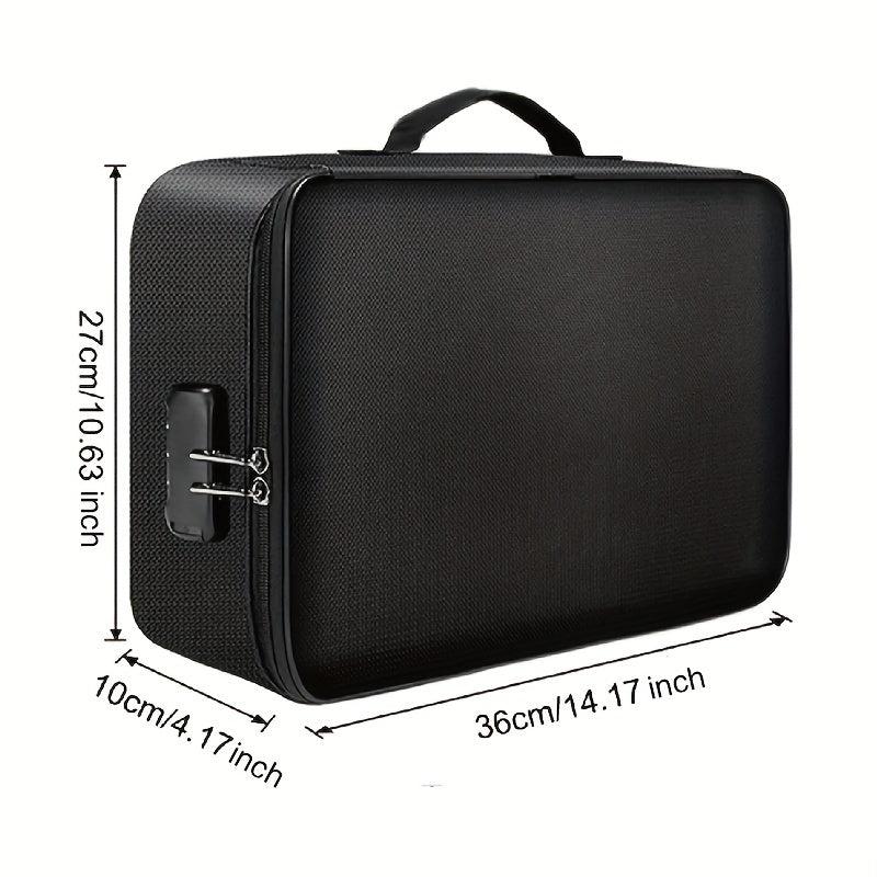 Waterproof Document Storage Bag Lock Large Capacity ID Business Card Organizer