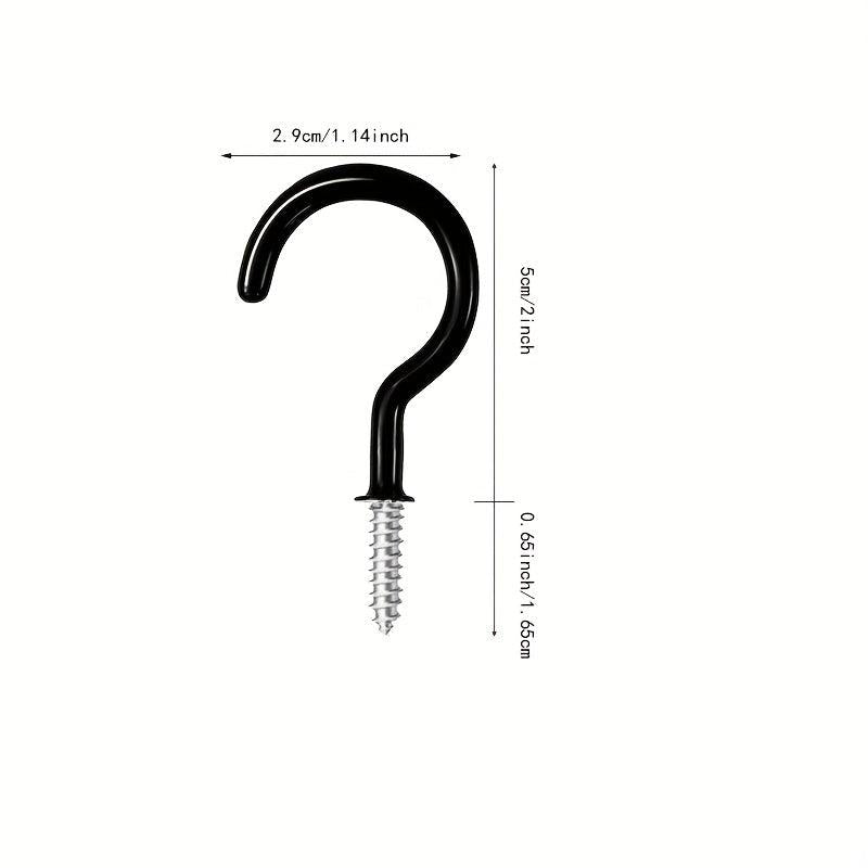 10pcs Vinyl Coated Ceiling Hooks Marker Shape Hooks Heavy Duty Screw Cup Hooks