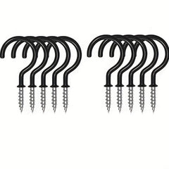 10pcs Vinyl Coated Ceiling Hooks Marker Shape Hooks Heavy Duty Screw Cup Hooks