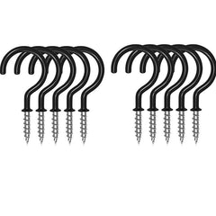 10pcs Vinyl Coated Ceiling Hooks Marker Shape Hooks Heavy Duty Screw Cup Hooks