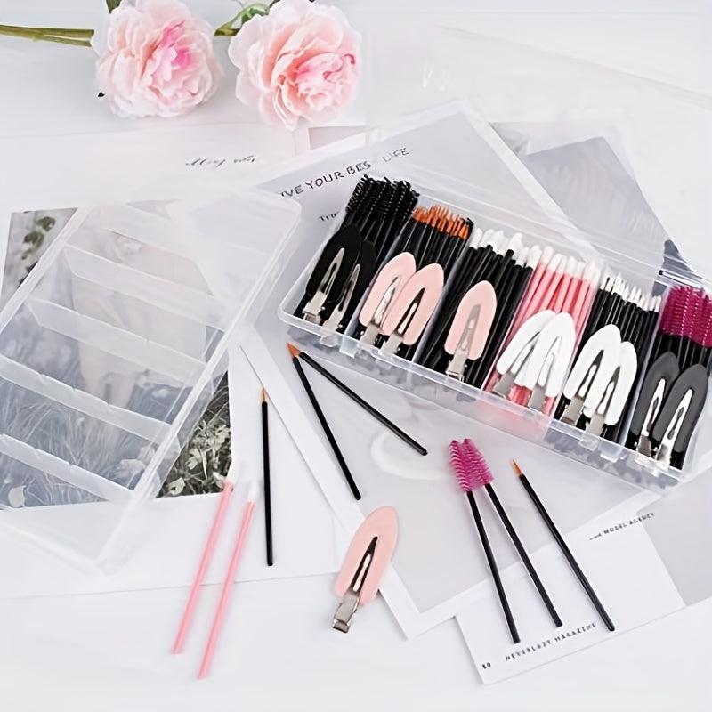 2pcs Clear Plastic Storage Boxes for Cosmetics and Tools