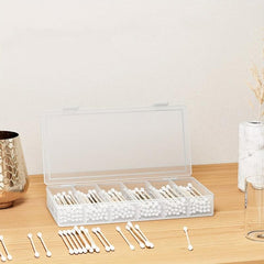 2pcs Clear Plastic Storage Boxes for Cosmetics and Tools