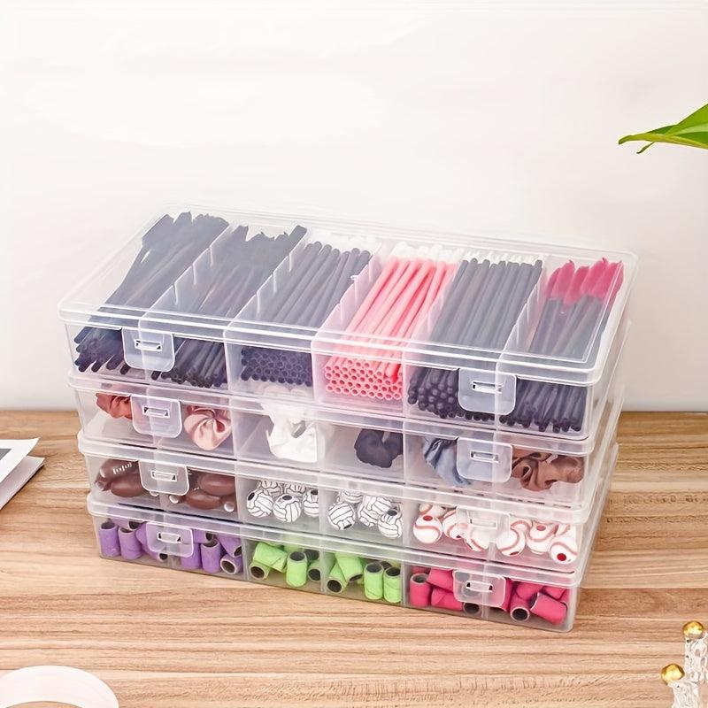 2pcs Clear Plastic Storage Boxes for Cosmetics and Tools