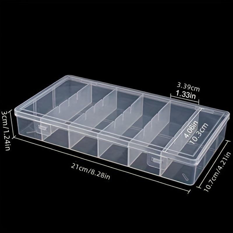 2pcs Clear Plastic Storage Boxes for Cosmetics and Tools