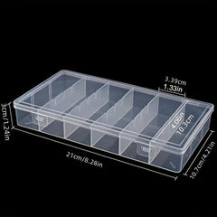 2pcs Clear Plastic Storage Boxes for Cosmetics and Tools