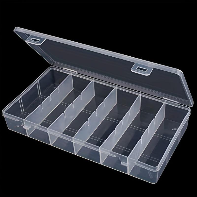 2pcs Clear Plastic Storage Boxes for Cosmetics and Tools