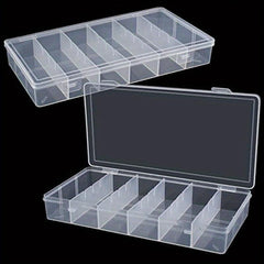 2pcs Clear Plastic Storage Boxes for Cosmetics and Tools