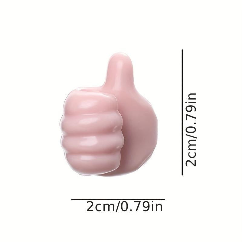 10pcs Silicone Thumb Hook Adhesive Wall Hook Cable Clip Organizer