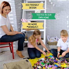 Large Toy Storage Organizer and Play Mat Drawstring Basket for Bricks and Toys