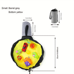 Large Toy Storage Organizer and Play Mat Drawstring Basket for Bricks and Toys