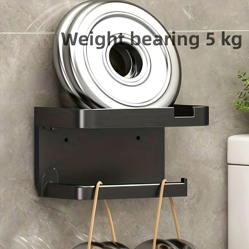 Wall-mounted Plastic Toilet Paper Holder Self-adhesive Double Layer