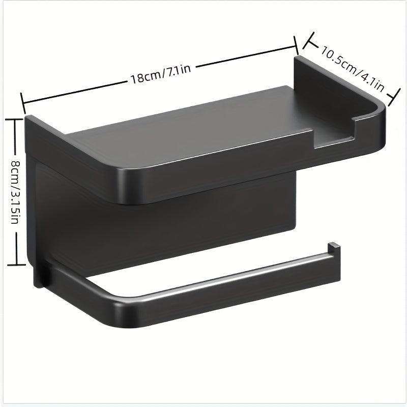 Wall-mounted Plastic Toilet Paper Holder Self-adhesive Double Layer