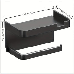 Wall-mounted Plastic Toilet Paper Holder Self-adhesive Double Layer