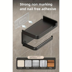 Wall-mounted Plastic Toilet Paper Holder Self-adhesive Double Layer