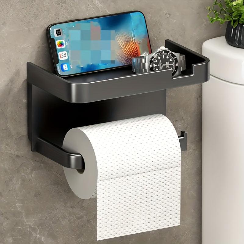 Wall-mounted Plastic Toilet Paper Holder Self-adhesive Double Layer