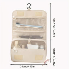 Waterproof Travel Cosmetic Bag with Compartments and Hooks