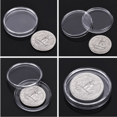 10pcs Transparent Plastic Coin Holder Capsules Storage Box Case Protection