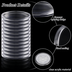 10pcs Transparent Plastic Coin Holder Capsules Storage Box Case Protection