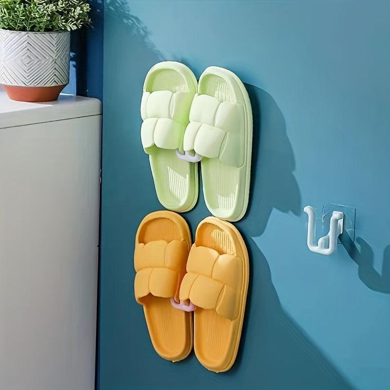 3pcs Bathroom Slippers Hook Punching Bathroom Storage Organizer Hook