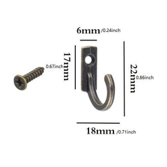 10pcs Mini Iron Coat Hooks for Wood/Slatwall Stylish & Functional Wall Mounted