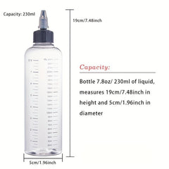8 Pack 230ml Plastic Dispensing Bottle with Twist Cap for Liquids Oils Crafts