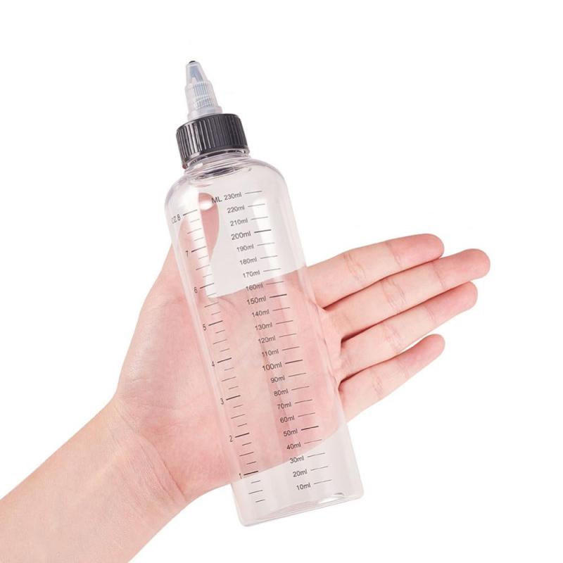 8 Pack 230ml Plastic Dispensing Bottle with Twist Cap for Liquids Oils Crafts