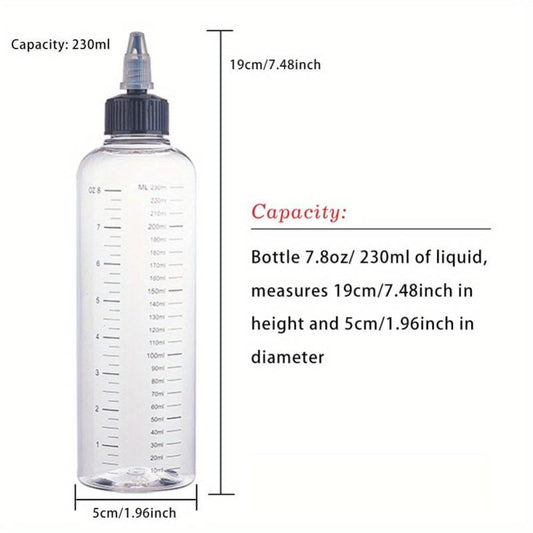 8 Pack 230ml Plastic Dispensing Bottle with Twist Cap for Liquids Oils Crafts