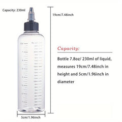 8 Pack 230ml Plastic Dispensing Bottle with Twist Cap for Liquids Oils Crafts