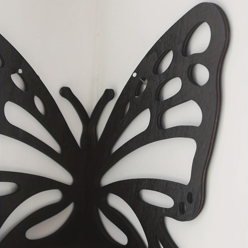 Wooden Butterfly Wall Shelf for Home Decor and Storage