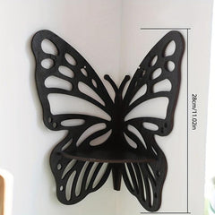 Wooden Butterfly Wall Shelf for Home Decor and Storage