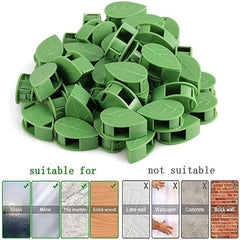 10pcs Plastic Leaf Plant Clip Green Pothos Climbing Vine Fixer