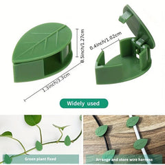 10pcs Plastic Leaf Plant Clip Green Pothos Climbing Vine Fixer