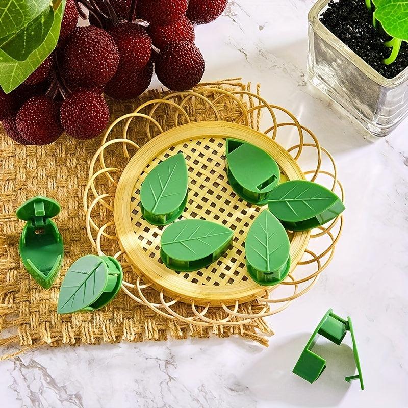 10pcs Plastic Leaf Plant Clip Green Pothos Climbing Vine Fixer
