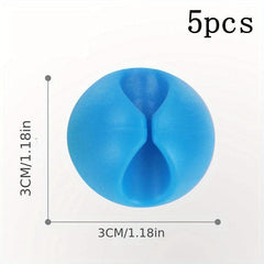 5pcs USB Cable Organizer Silicone Fixer Wire Management Wire Winder